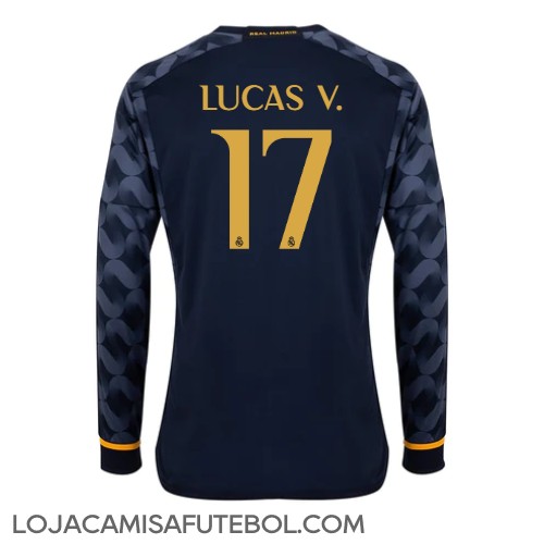 Camisa de Futebol Real Madrid Lucas Vazquez #17 Equipamento Secundário 2023-24 Manga Comprida